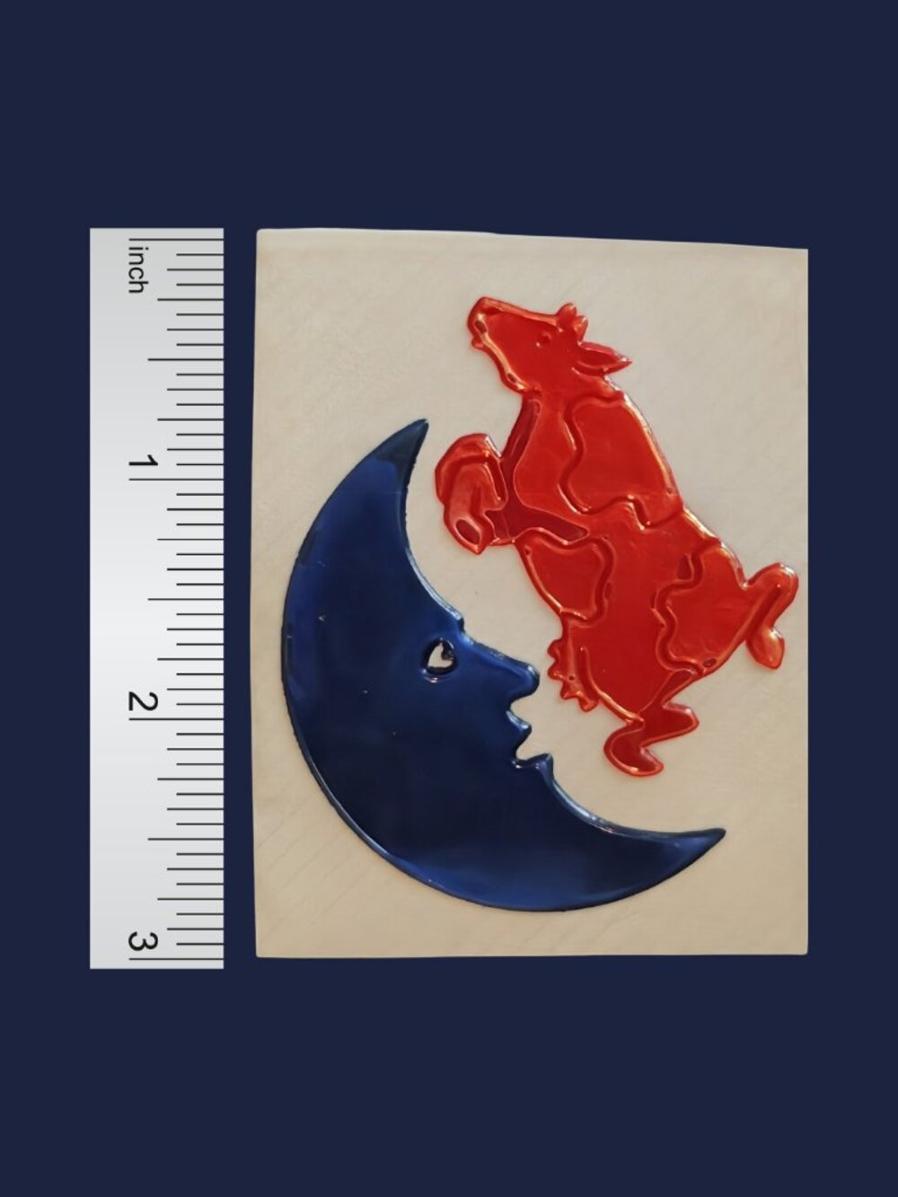 Rare Vintage 80s Mystik “Touch Me Oilies” Cow Jumped Moon Sensory Sticker